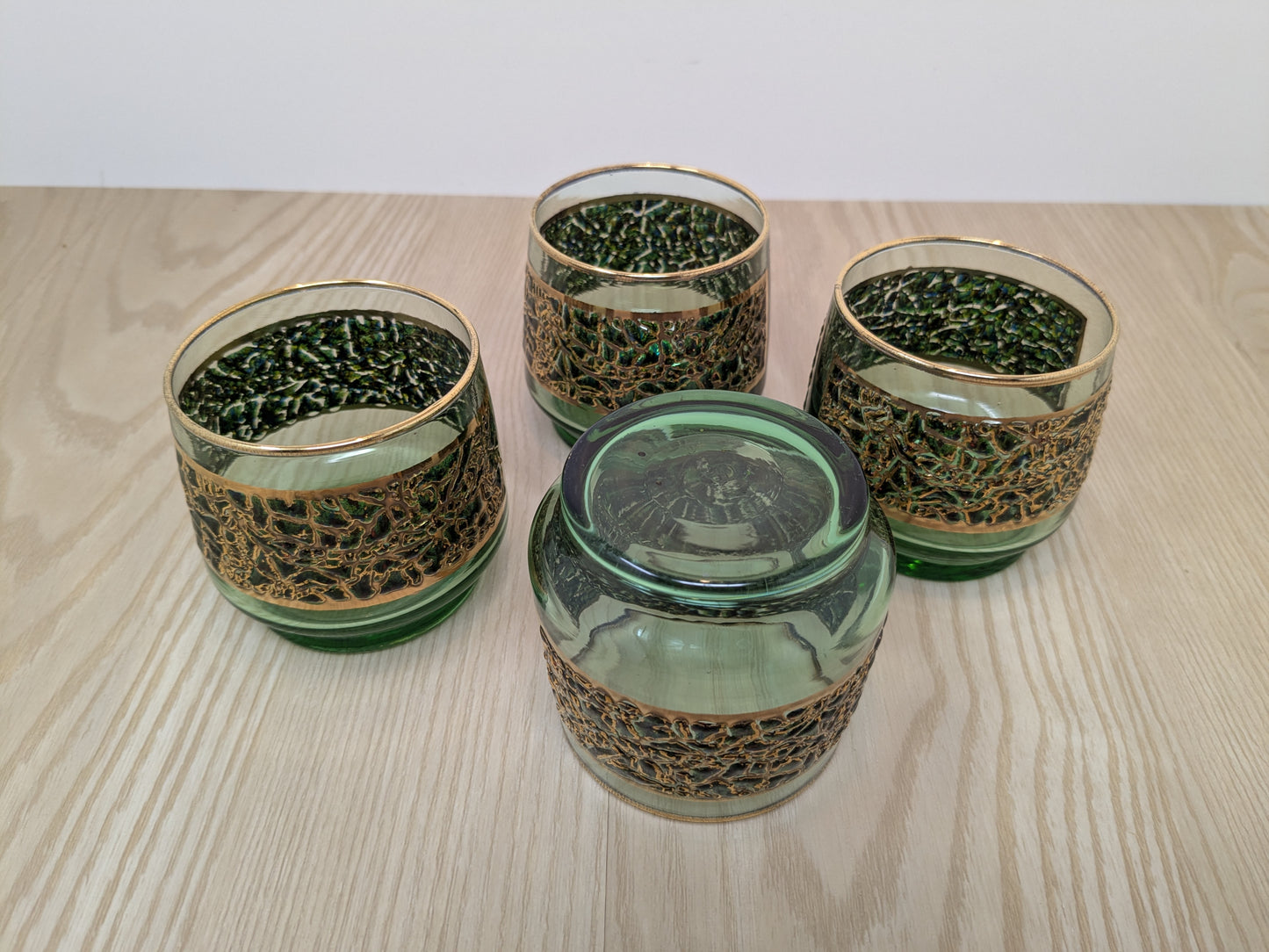 Mid-Century Dominion Glass Tumblers | Culver Style Mint Green Glass