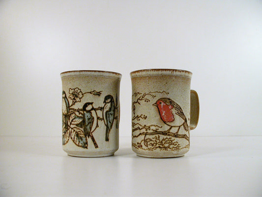 Dunoon Pottery Vintage Ceramic Mugs | Wild Bird Graphic Mugs From Scotland