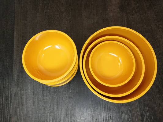 Vintage EMSA Orange Plastic Bowl Set | 1970's West German Modern Rigid Plastic Dishware