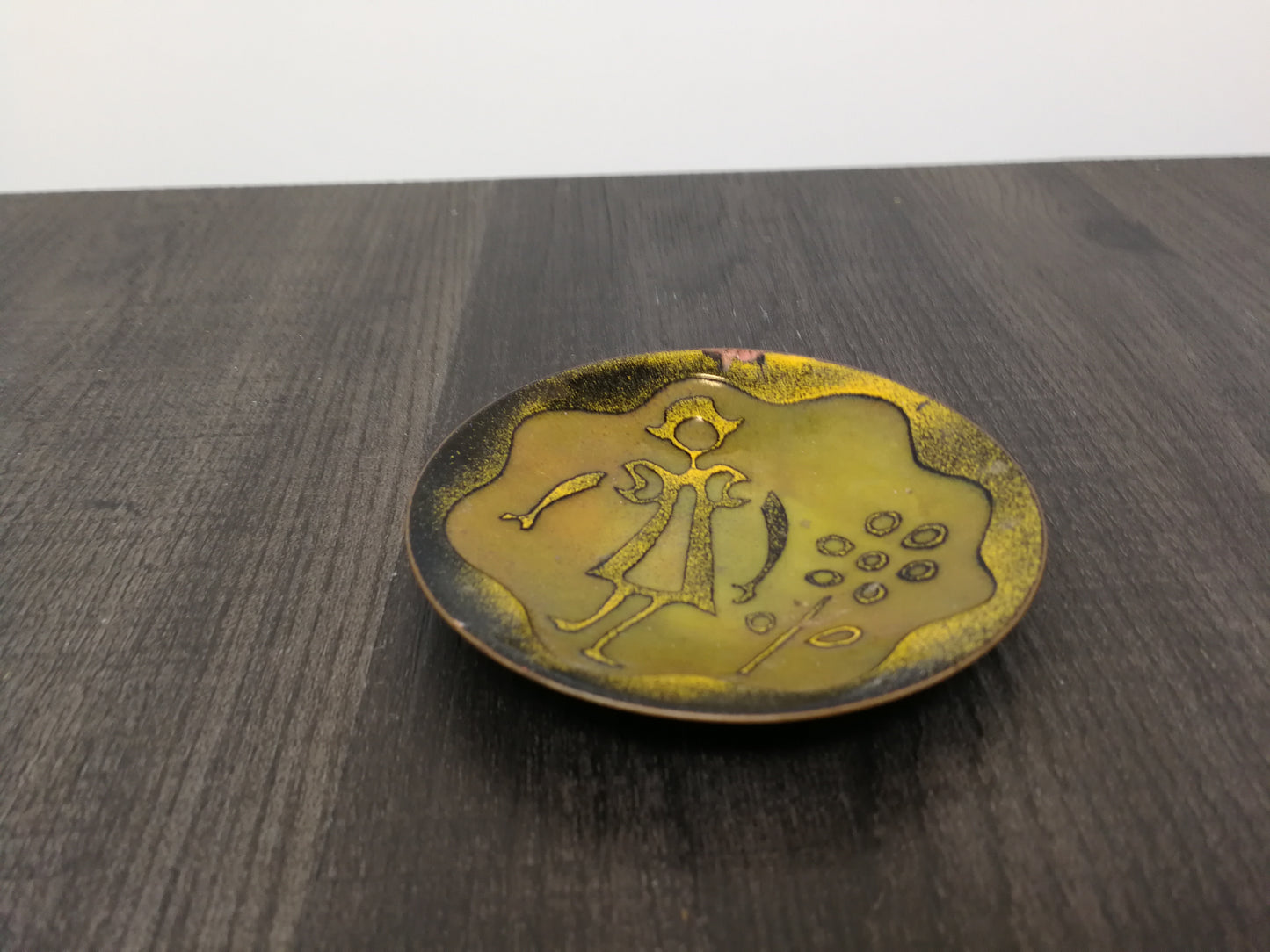 Micheline & Yves Sylvestre De-Passillé 1970's Enameled Small Dish | Ornamental Mid Century Dish