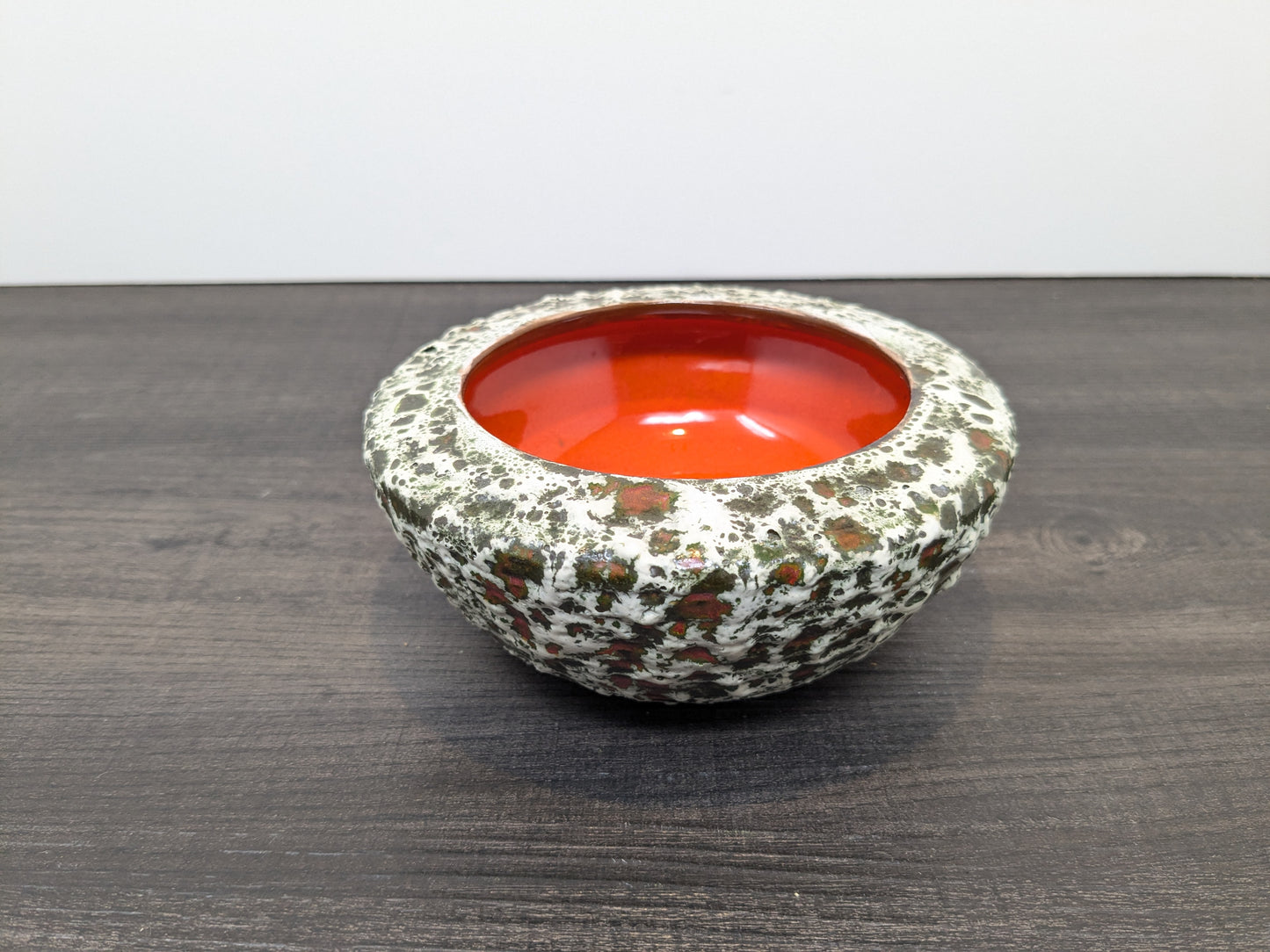 Fat Lava Art Pottery Bowl | Volcanic Textured Finish| Mid Century Art Pottery Vase