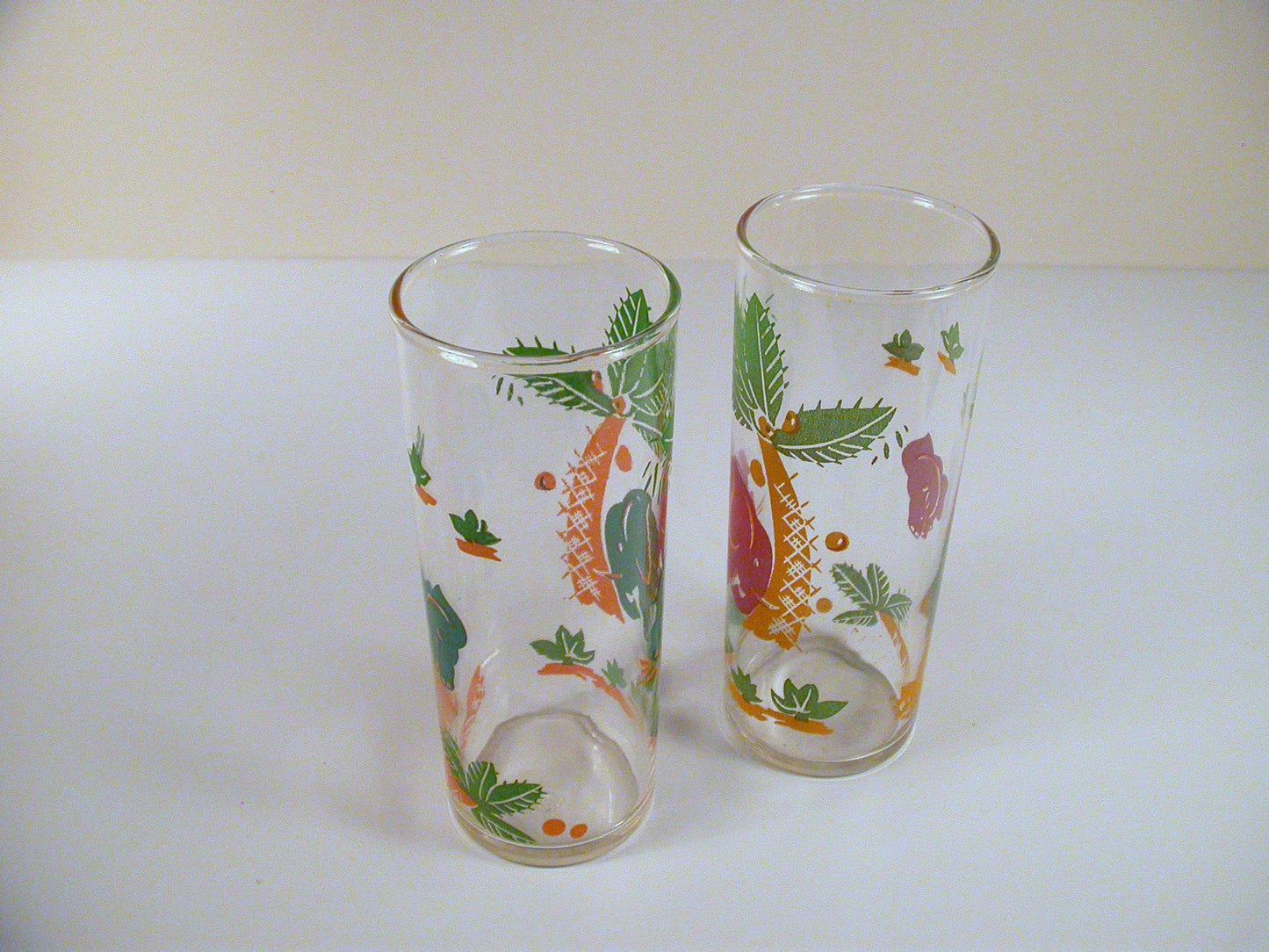 Vintage Drinking Glasses | Elephant Tumblers | 2 Vintage Federal Glass Barware Glassware