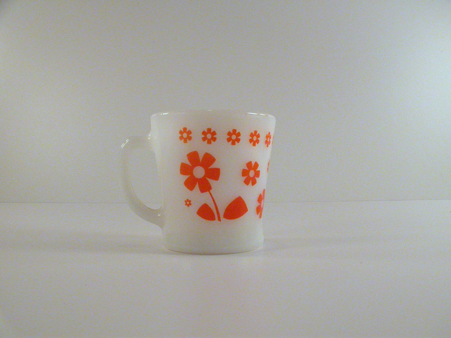 Fire King Mug with Orange Flowers