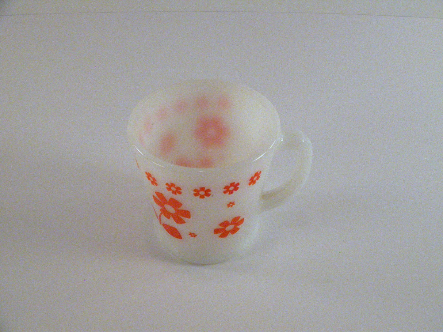Fire King Mug with Orange Flowers