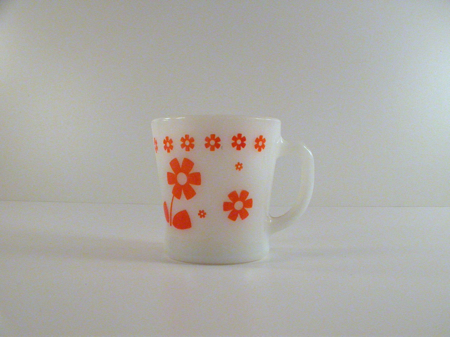 Fire King Mug with Orange Flowers