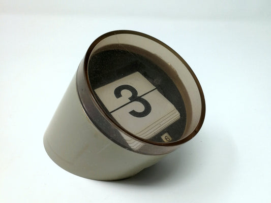 Mid Century Perpetual Desk Calendar | Plastic Cylindrical Calendar | Space Age Design