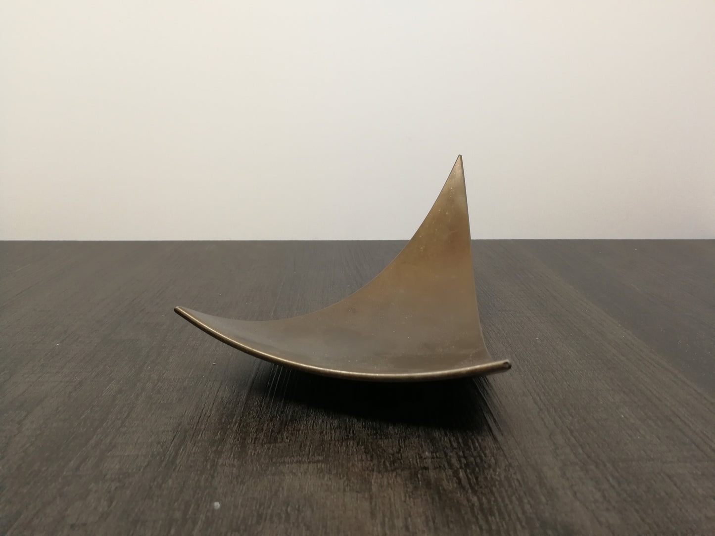 Forged Metal Abstract Plate | Curved Triangular Design Art Metal Dish | Minimalist Design