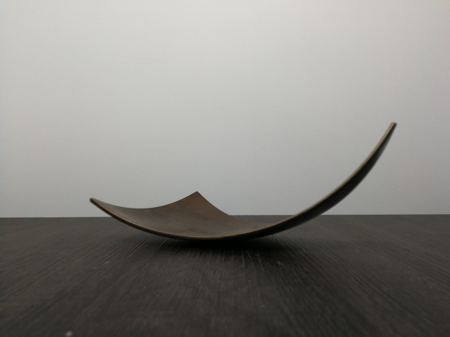 Forged Metal Abstract Plate | Curved Triangular Design Art Metal Dish | Minimalist Design