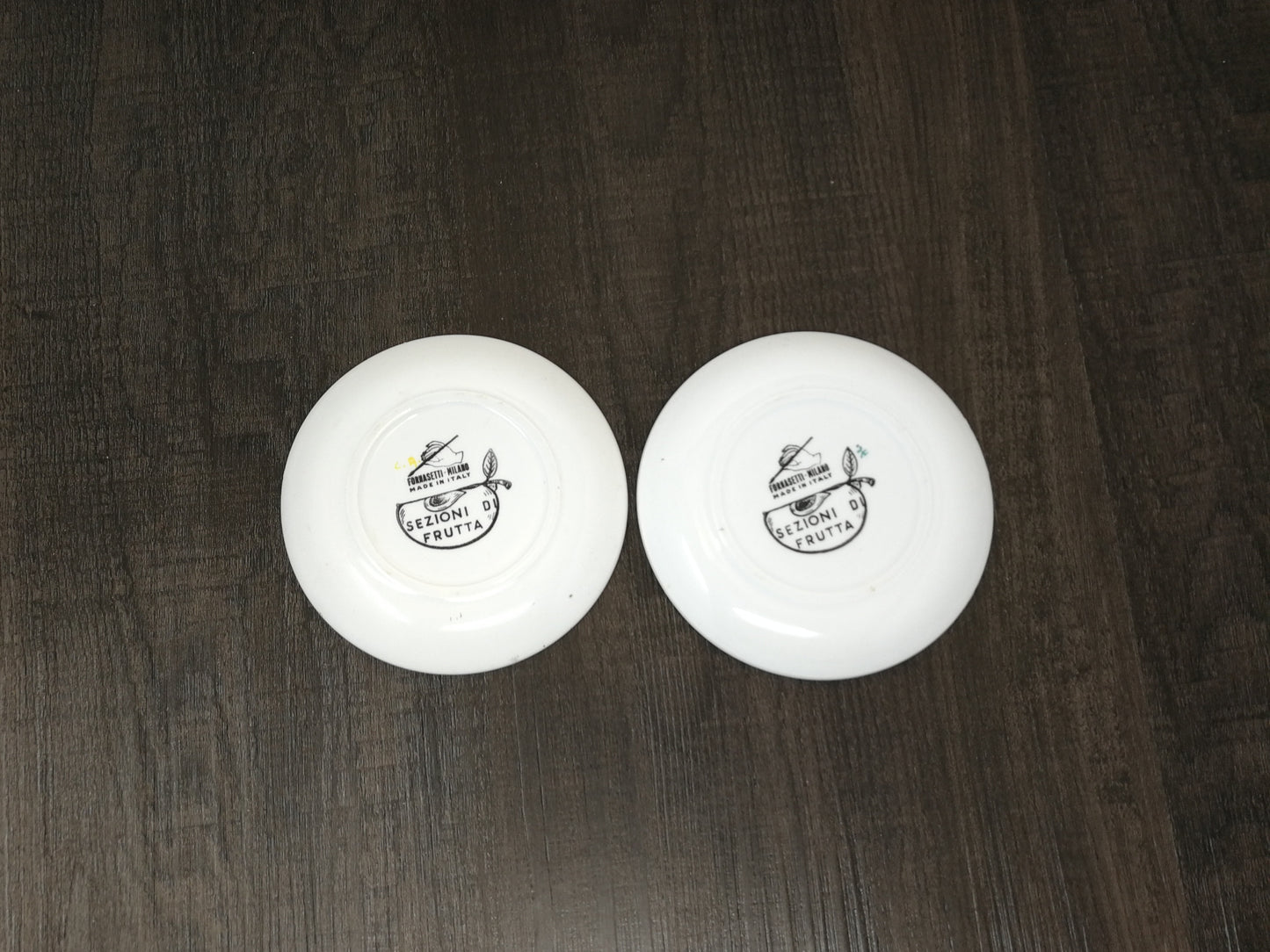 Pair of Piero Fornasetti Sezione Di Frutta 'Cut Fruit' Coaster Plates | 1960's Italian Design