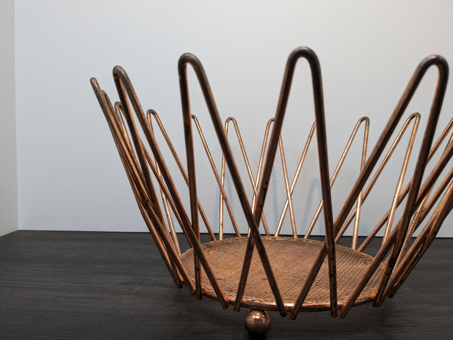 Space Age Design Fruit Basket | Electroplated Copper Finish | Atomic Design