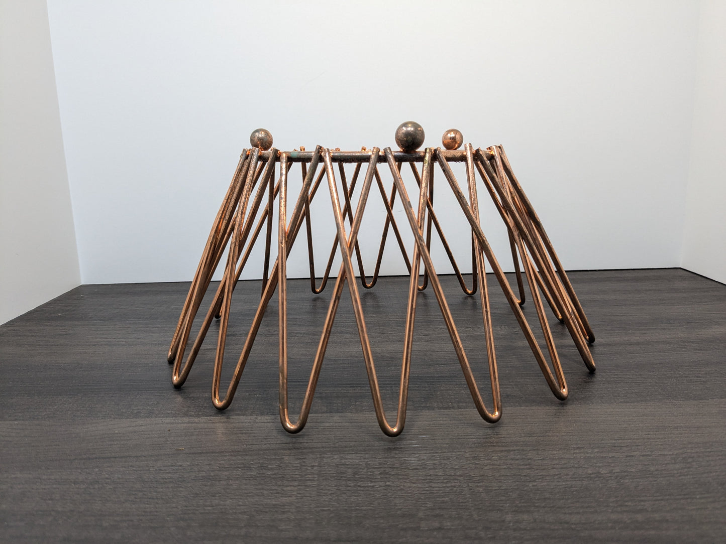 Space Age Design Fruit Basket | Electroplated Copper Finish | Atomic Design