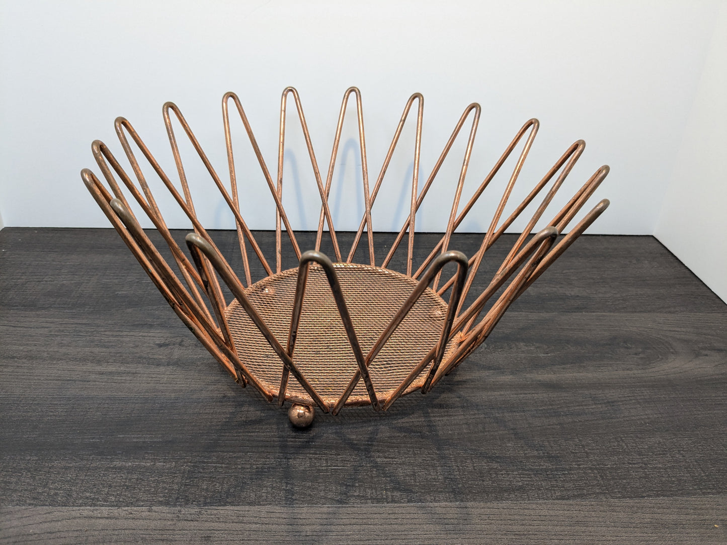 Space Age Design Fruit Basket | Electroplated Copper Finish | Atomic Design
