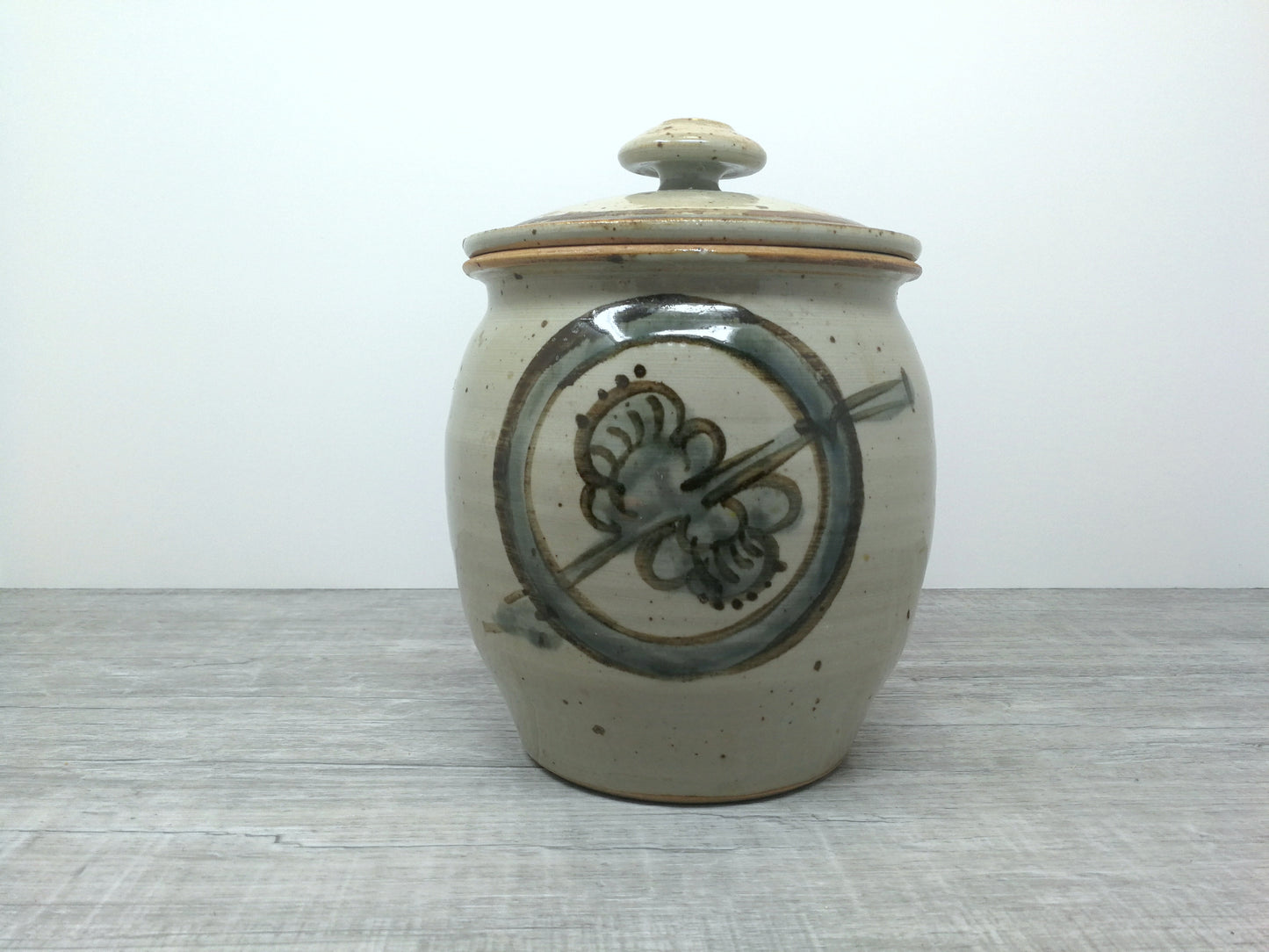 Gary Cherneff Large Stoneware Lidded Jar | Hand Thrown Studio Pottery | Kitchen Storage