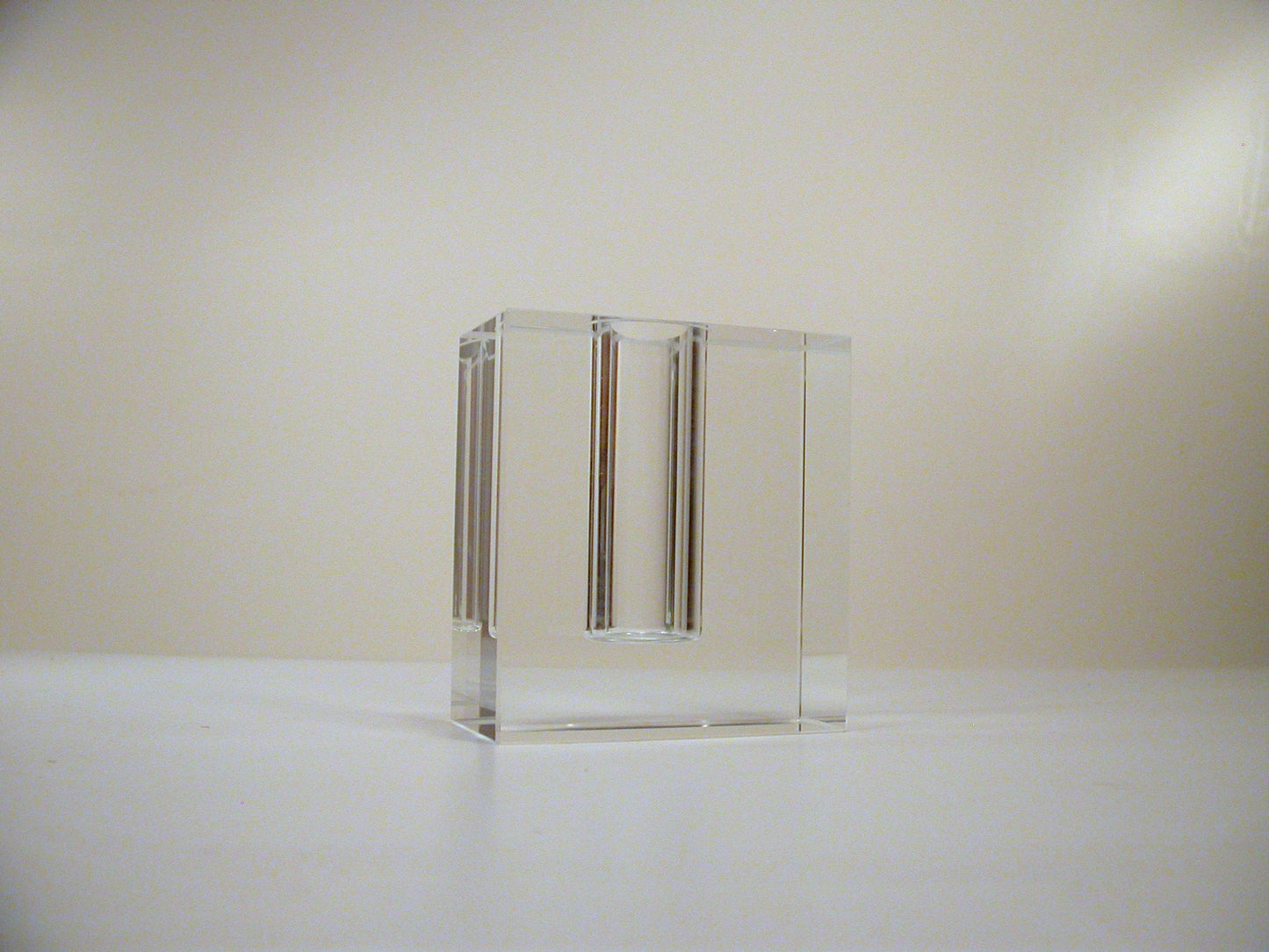 Crystal Glass Bud Vase, Solid Glass Rectangular Cube Vase