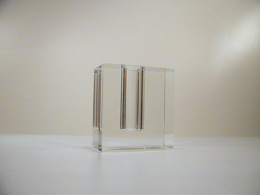 Crystal Glass Bud Vase, Solid Glass Rectangular Cube Vase