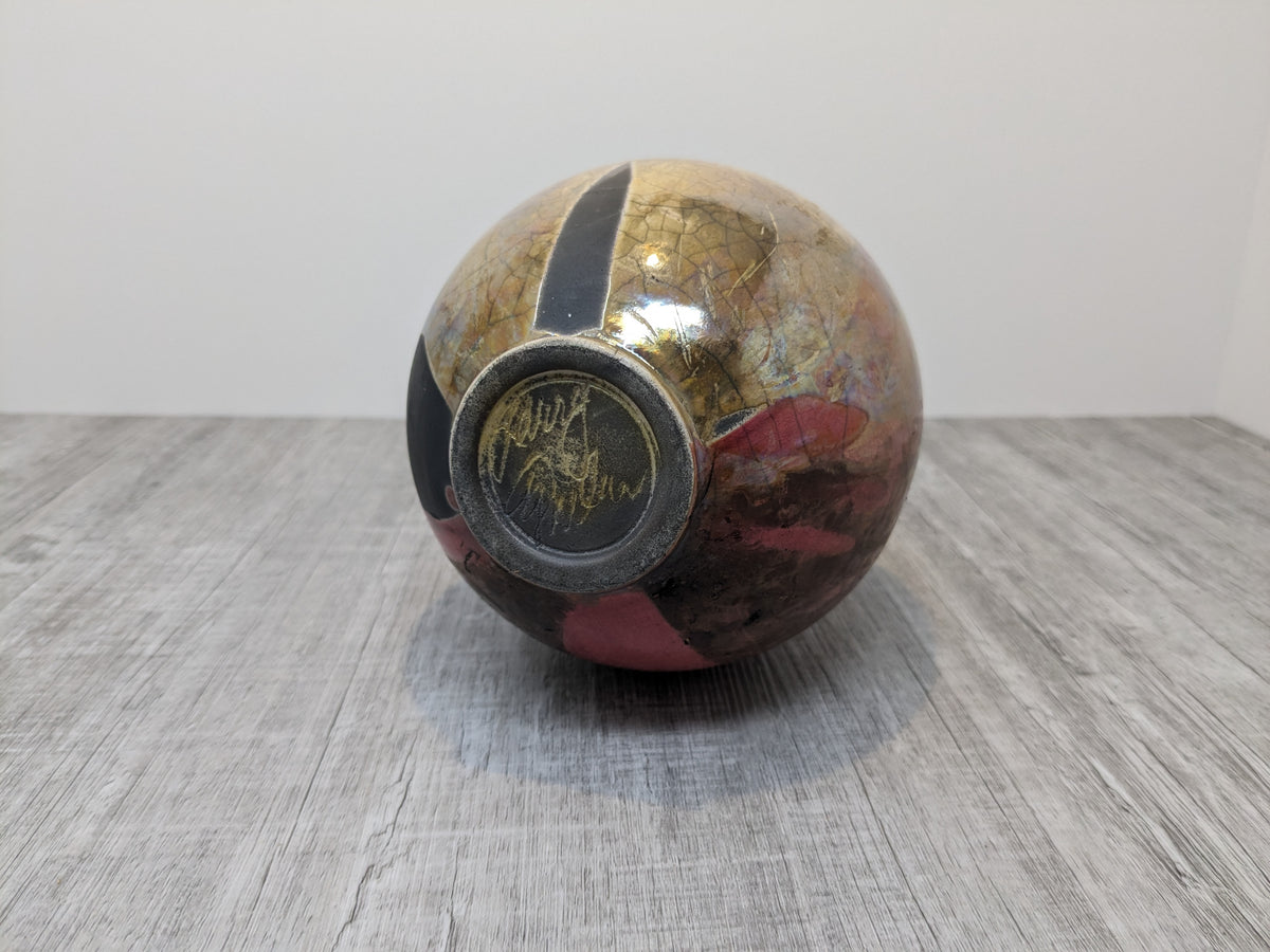 Gordon Hutchens Studio Pottery Vase | Rich Blue / Purple Glaze | Handthrown Opalascence  Vase