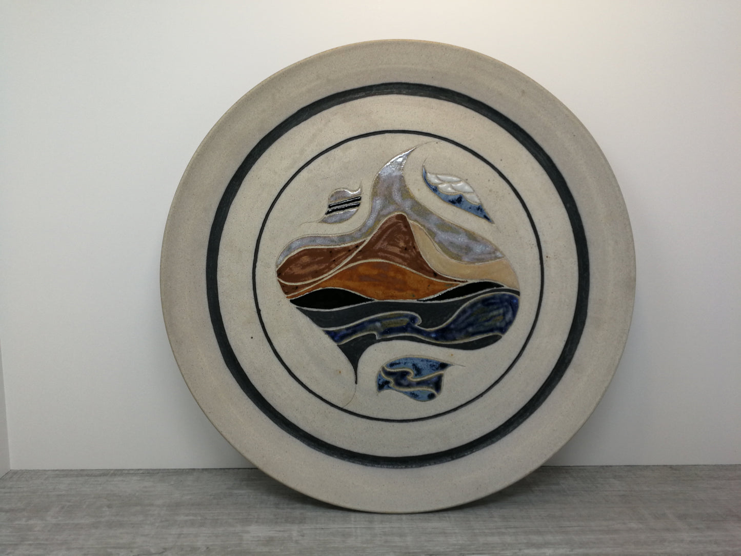 Henry Gottardi Studio Pottery | Abstract Landscape Plate | Pacific Northwest Pottery