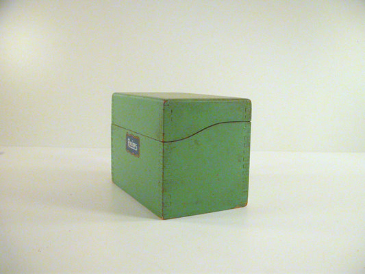 Vintage Wood Recipes Box | Green Recipes Box with Index Cards