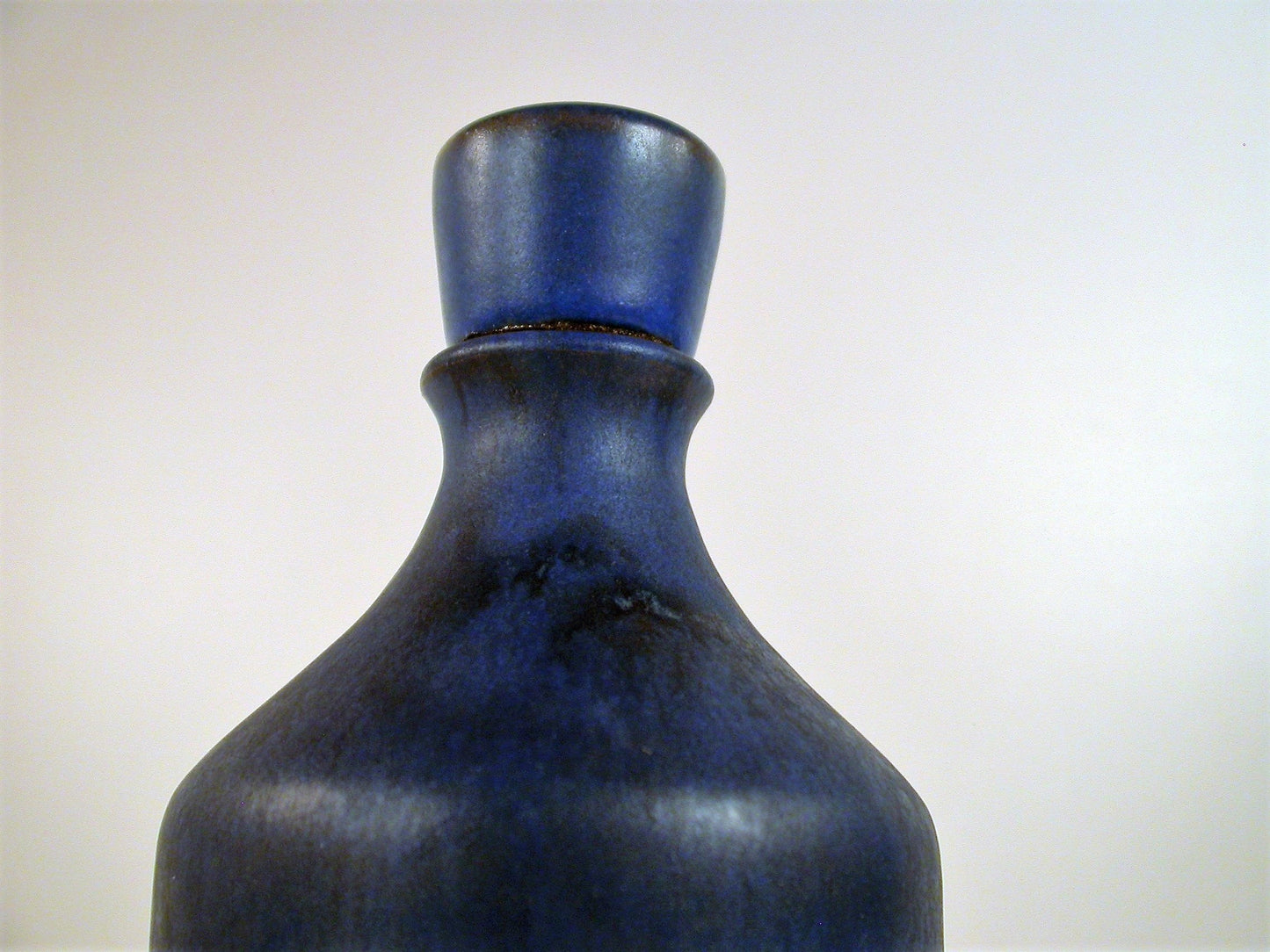 Grove Pottery Cobalt Blue Decanter, Vintage Jan and Helga Grove Studio Pottery