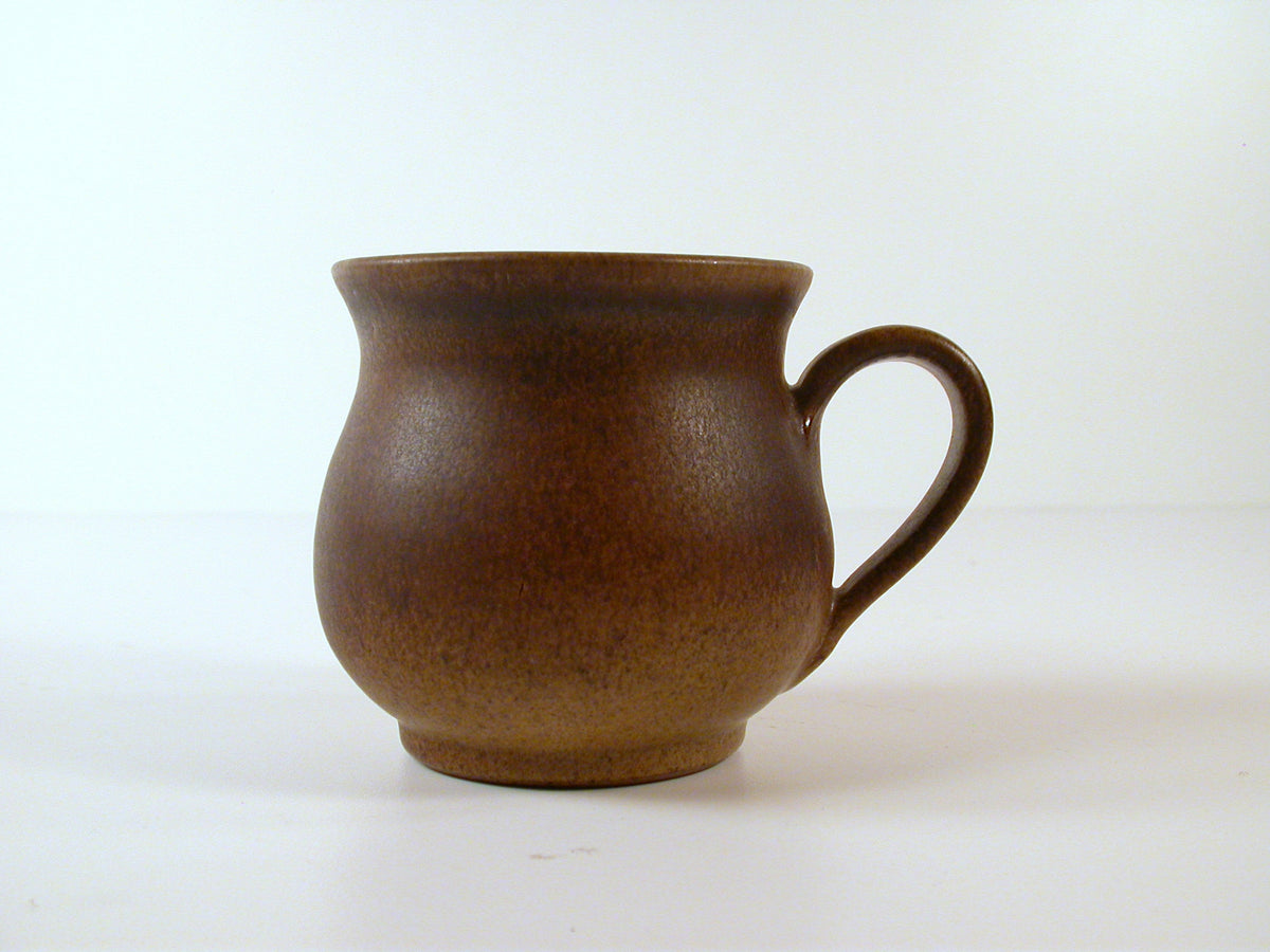 Studio Pottery Mug by Jan & Helga Grove, Brown Glazed Hand Thrown Mug