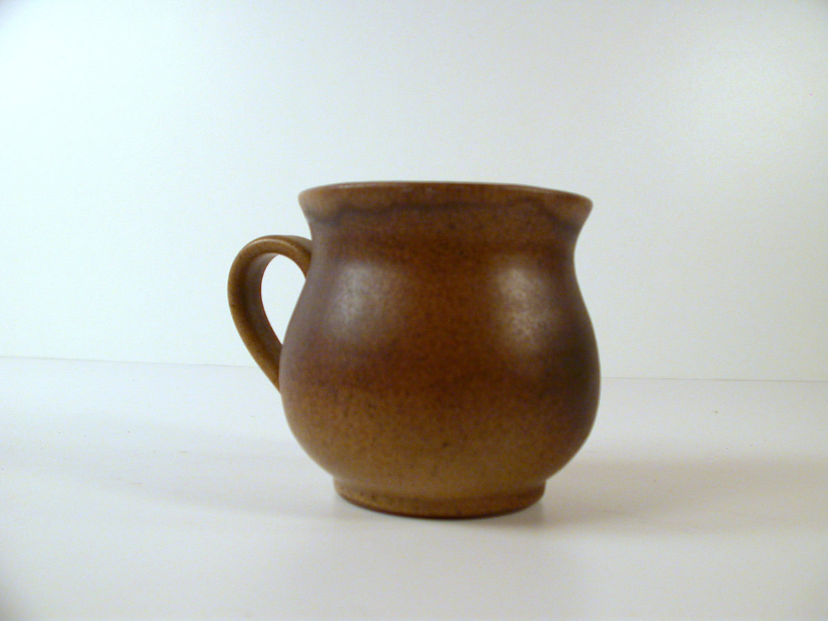 Studio Pottery Mug by Jan & Helga Grove, Brown Glazed Hand Thrown Mug