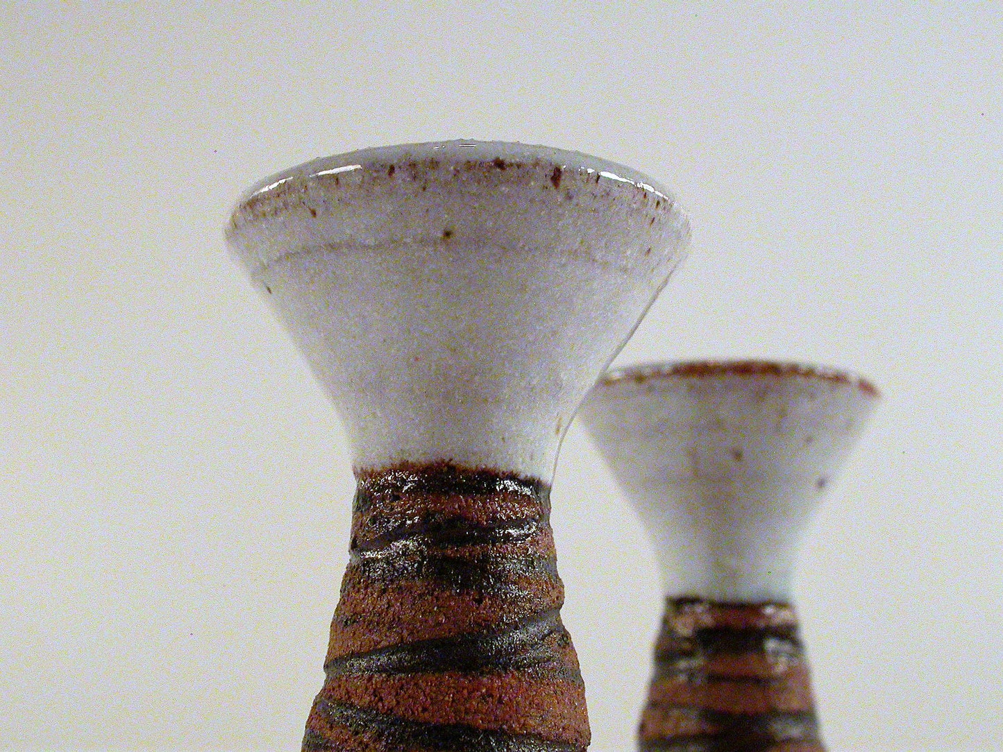 Hansen-Ross Studio Pottery Vintage Candle Stands, Pair of Studio Pottery Candle Stands