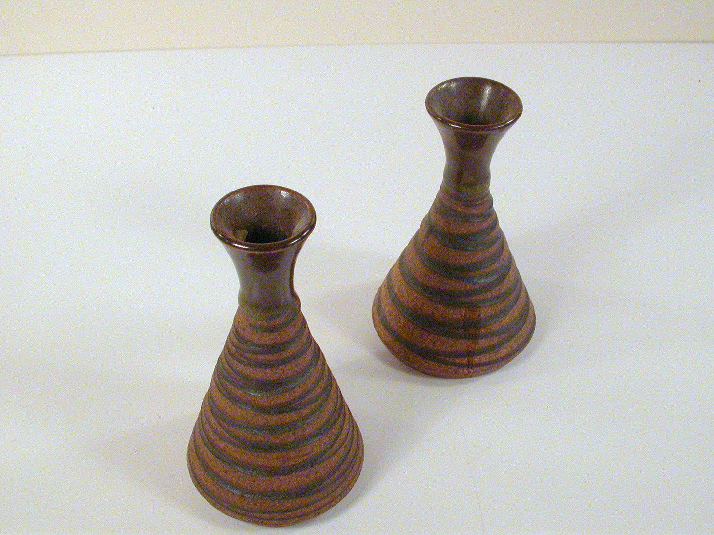 Hansen-Ross Studio Pottery Vintage Candle Stands, Pair of Studio Pottery Candle Stands