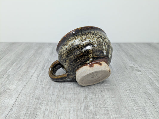Heinz Laffin Stoneware Cup | Tenmoku Glaze | Hornby Island Pottery