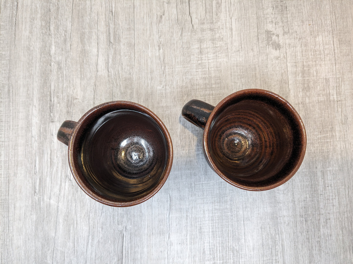 Heinz Laffin Mugs | Pair of Stoneware Mugs | Tenmoku Glaze