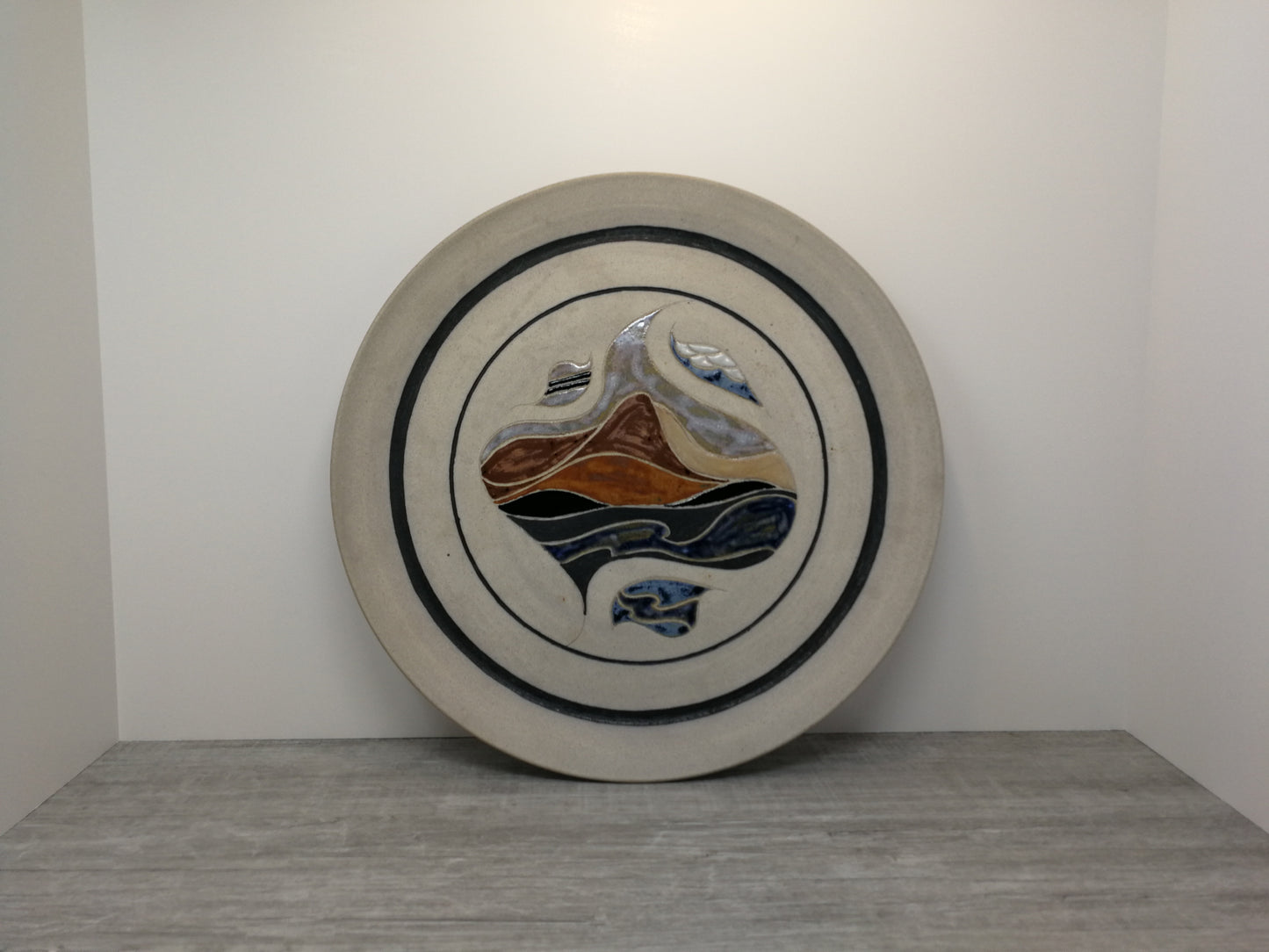 Henry Gottardi Studio Pottery | Abstract Landscape Plate | Pacific Northwest Pottery