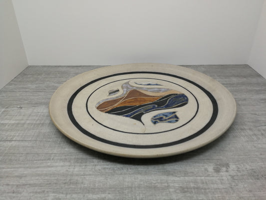 Henry Gottardi Studio Pottery | Abstract Landscape Plate | Pacific Northwest Pottery
