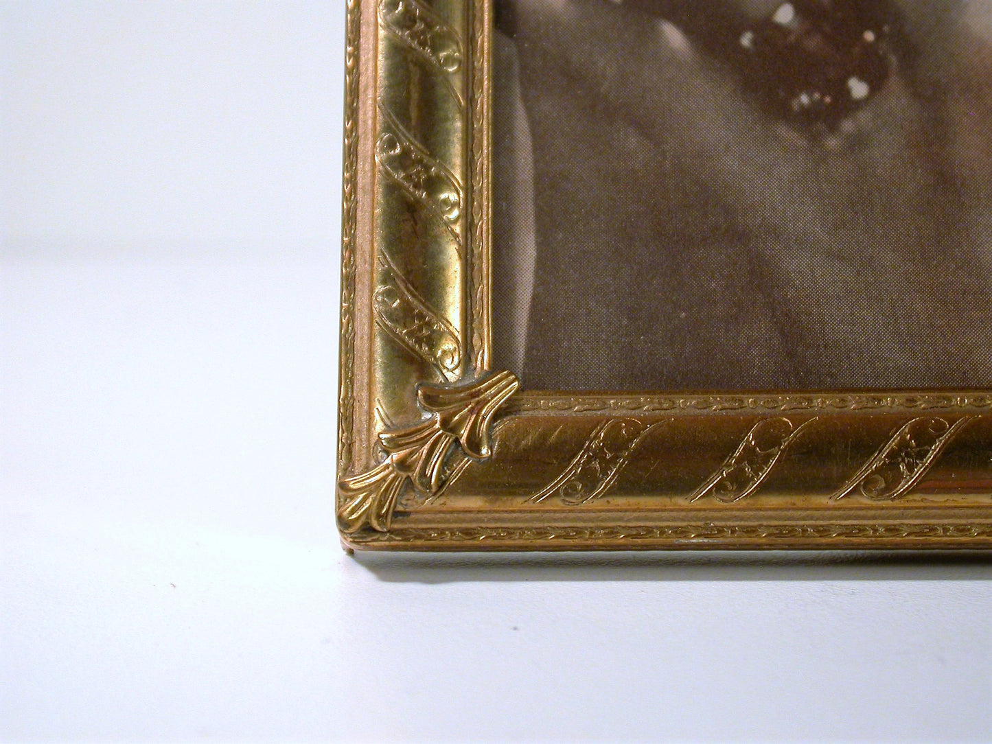 Hollywood Regency Pressed Metal Picture Frame | Thick Gauged Metal Frame