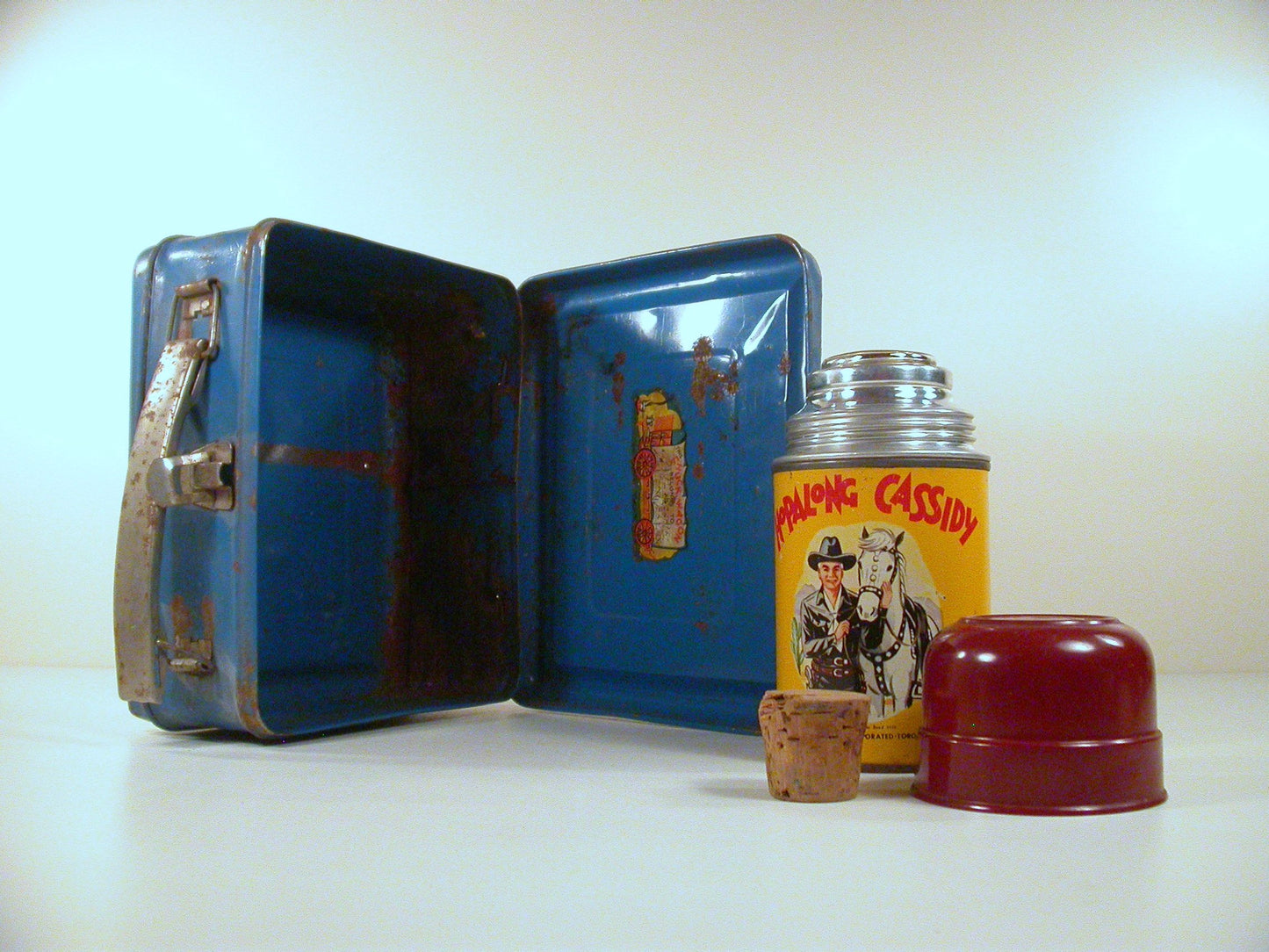 Hop Along Cassidy Metal Lunch Box and Thermos