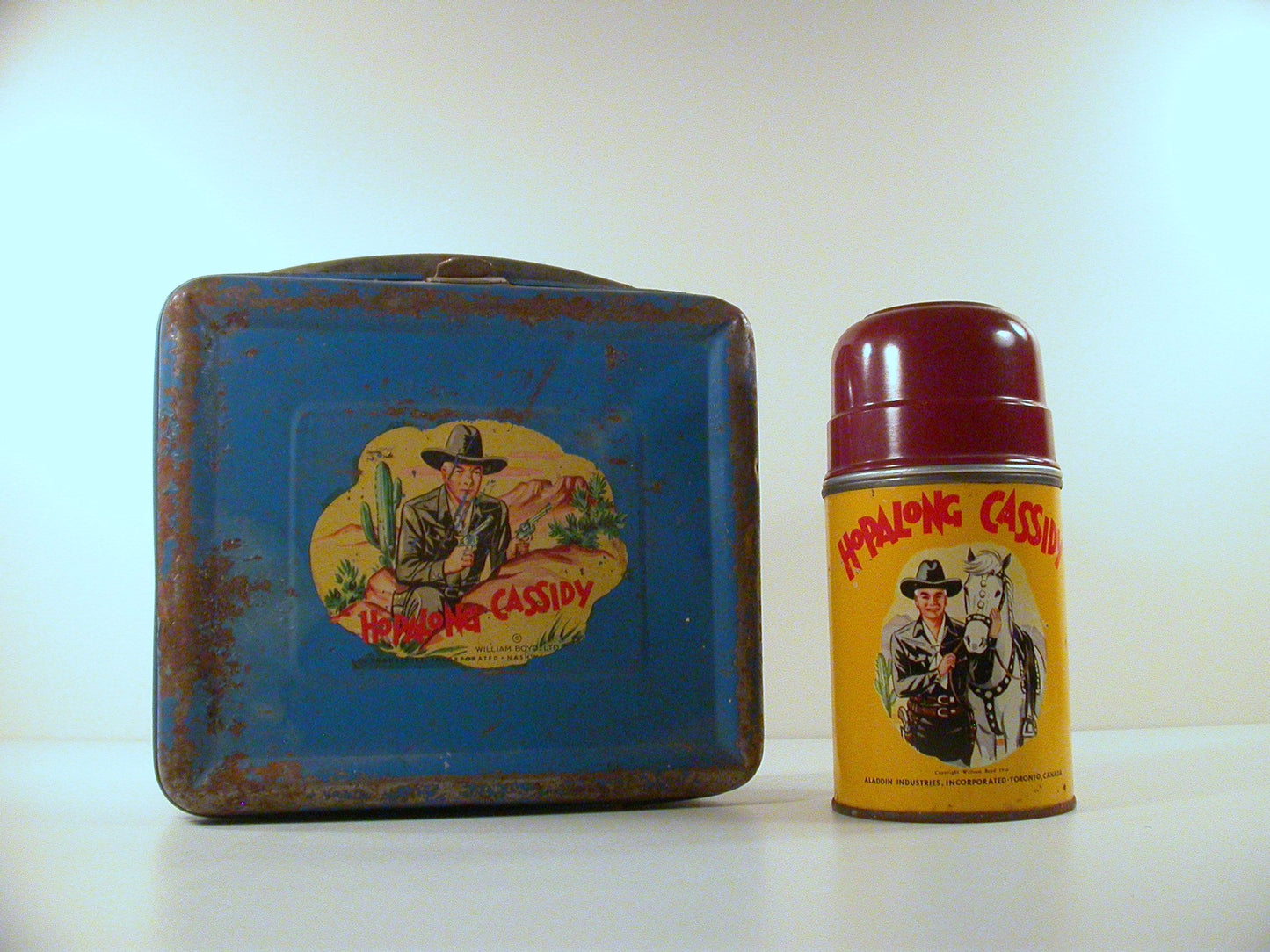 Hop Along Cassidy Metal Lunch Box and Thermos