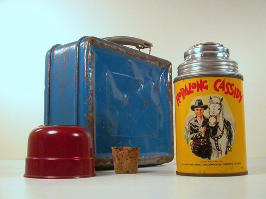 Hop Along Cassidy Metal Lunch Box and Thermos