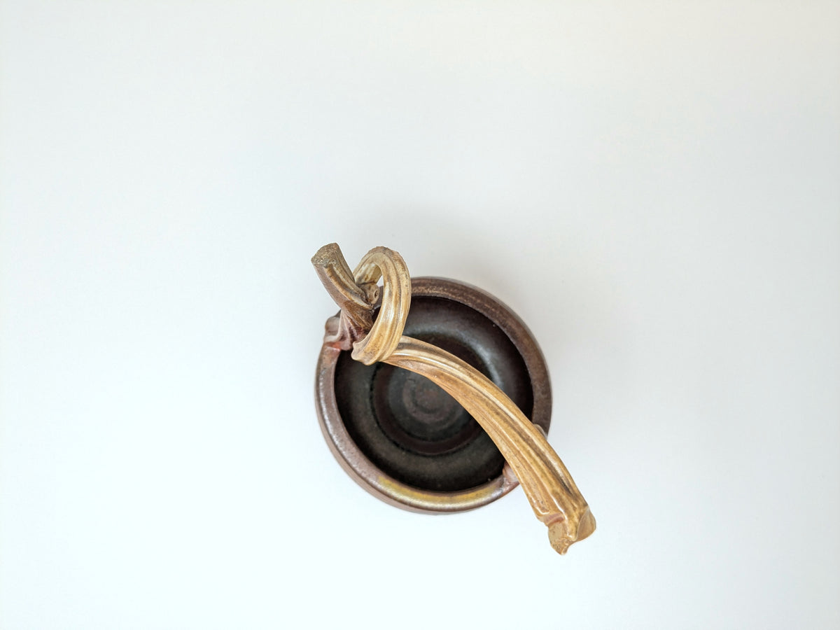 Gordon Hutchens Studio Pottery Vessel with Vine Trunk-Inspired Handle