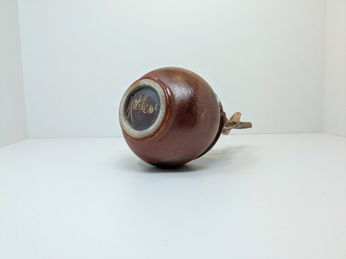Gordon Hutchens Studio Pottery Vessel with Vine Trunk-Inspired Handle
