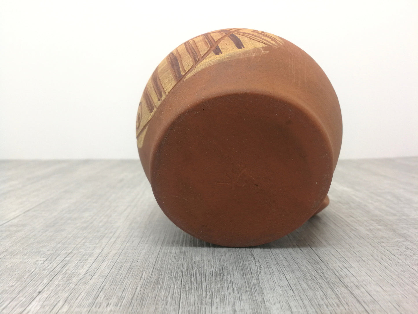 Stylized Fish Fossil Mug | Mid Century Ceramic Mug | White Inner Glaze