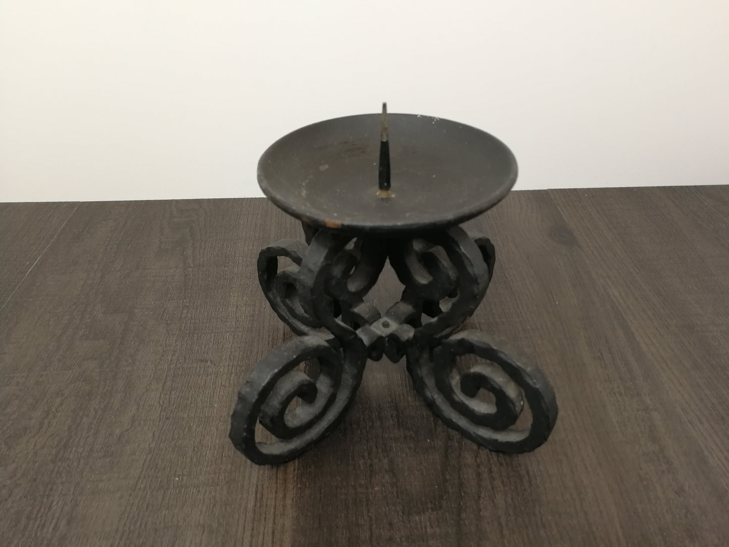 Wrought Iron Candle Stand | Vintage Metal Stand | Medieval Scroll Design