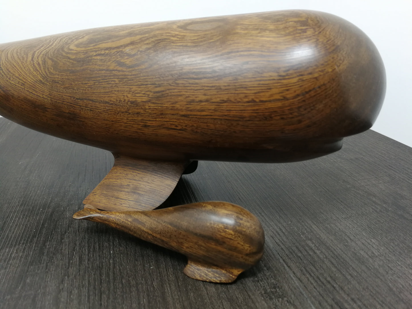 Iron Wood Whale Sculptures | Solid Wood Carved Whale & Calf