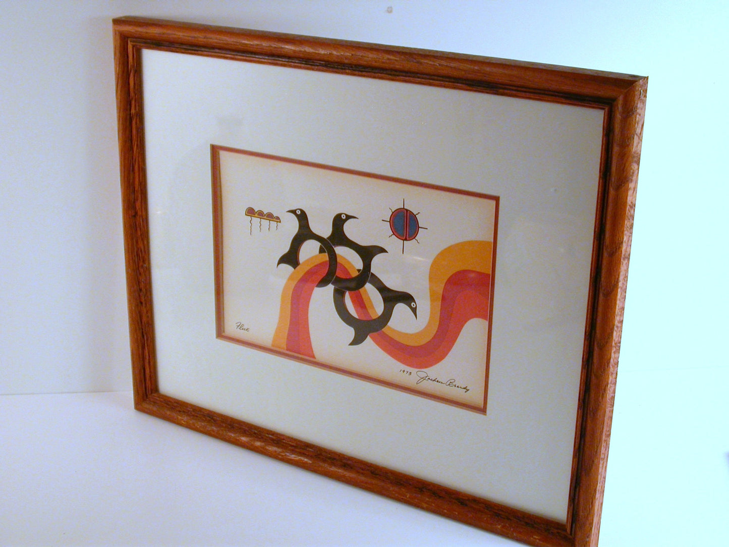 Jackson Beardy Lithograph Print "FLOCK",  Vintage Graphic Art