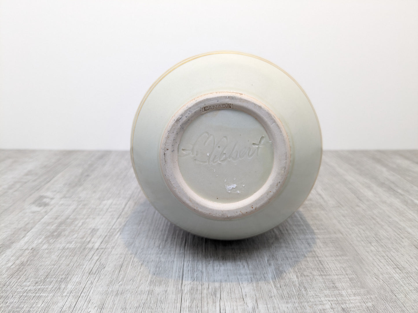 James Hibbert Studio Pottery Vase | Spiral Vase with Gold Ring Highlights