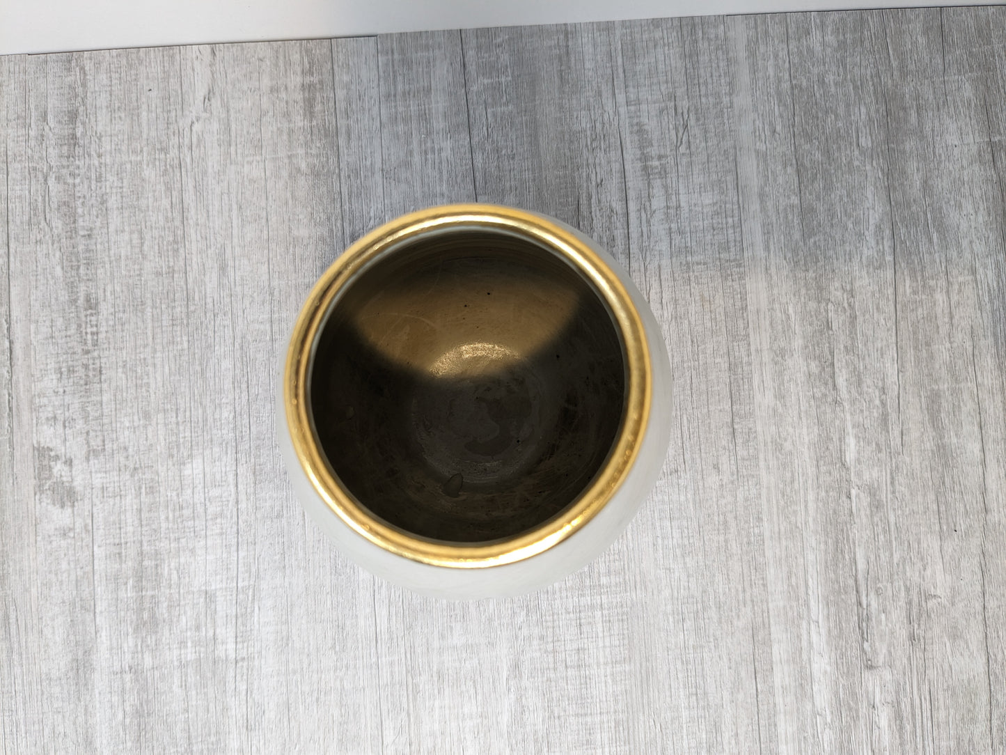 James Hibbert Studio Pottery Vase | Spiral Vase with Gold Ring Highlights