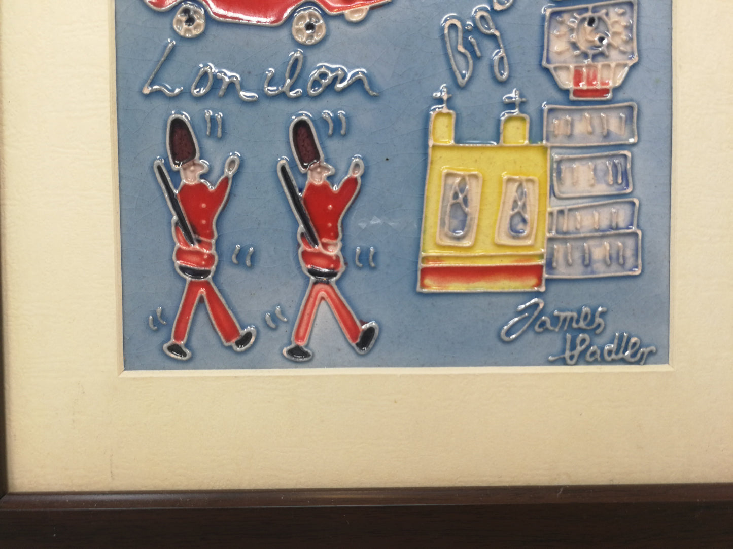 LONDON / GB - Vintage James Sadler Wall Tile | Framed London Souvenir