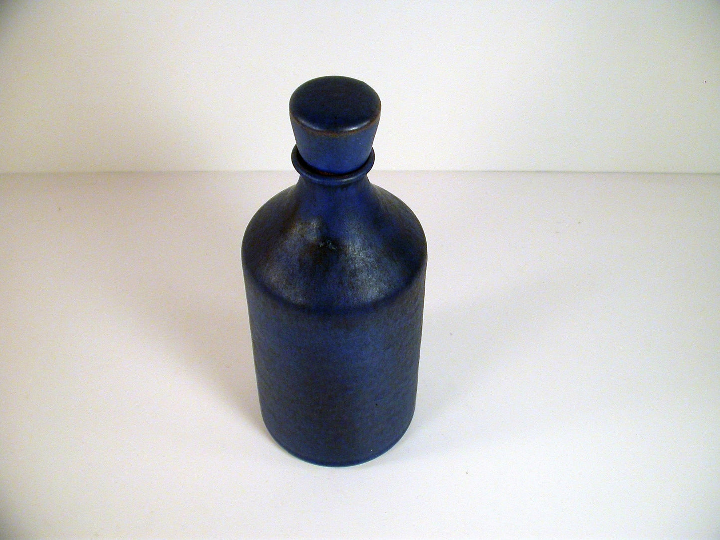 Grove Pottery Cobalt Blue Decanter, Vintage Jan and Helga Grove Studio Pottery