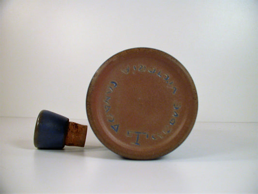 Grove Pottery Cobalt Blue Decanter, Vintage Jan and Helga Grove Studio Pottery