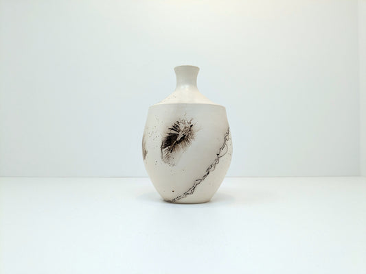 Jane Murray Smith Feather Bisque Vase | Carbon-Trap Markings