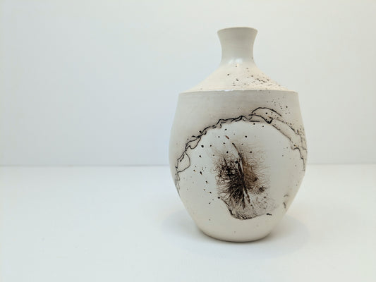 Jane Murray Smith Feather Bisque Vase | Carbon-Trap Markings