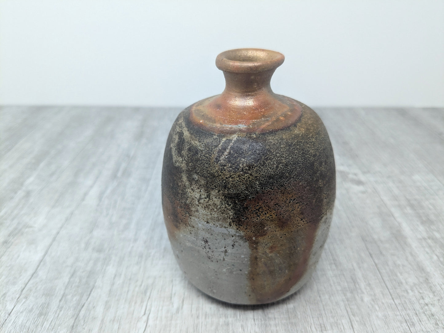 Vintage Bizenware Sake Bottle | Japanese Wood fired pottery