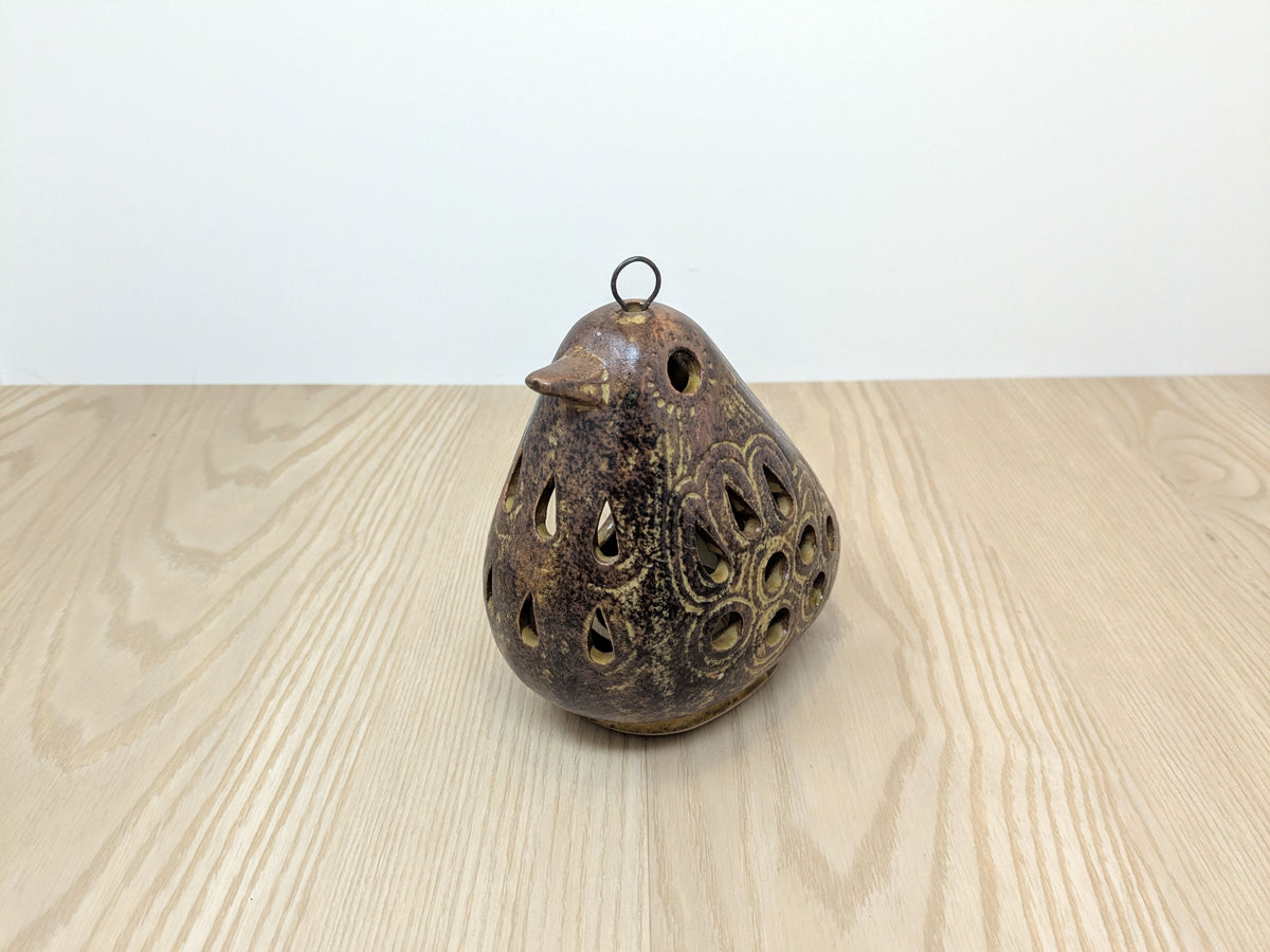 Ceramic Partridge Hanging Luminary | Mid Century Japanese Ceramics